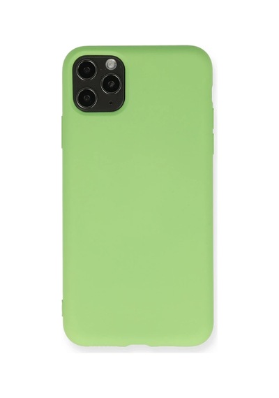 Apple İphone 11 Pro Max Kılıf Nano İçi Kadife Silikon - Yeşil 0.2M-Çok Renkli