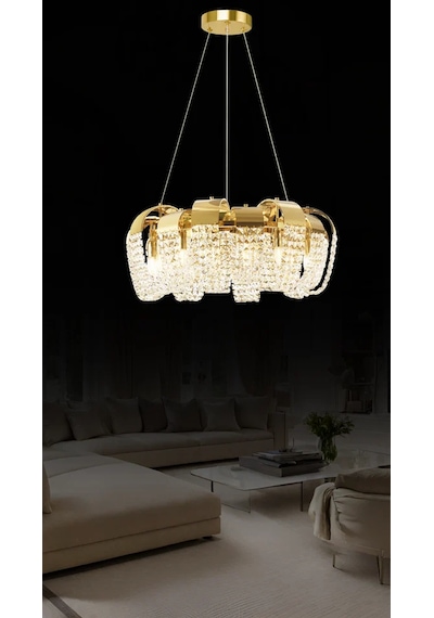 Mirella 60'lık Taşlı Avize 4116-m72-5y-br Gold