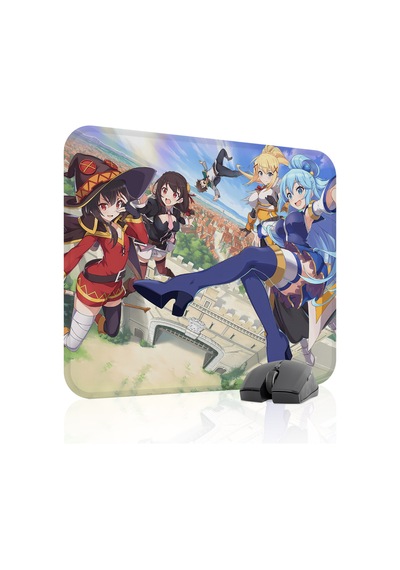 Konosuba Kaymaz Dikişli Kauçuk Oyuncu Mousepad V2 - 48x40 Xl Gaming Mouse Pad Fare Altlığı