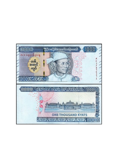Myanmar 1000 Kyats 2019, P 86, General Aung San - Kağıt Para Çil Unc Koleksiyon Para