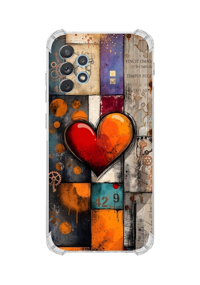 Printify Samsung Galaxy A13 İle Uyumlu Düşlerin Dansı Serisi Zamanın Kalbi Tasarımlı Uv Baskılı Köşe Korumalı Antişok Kılıf Şeffaf