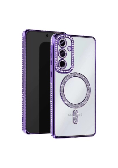 Newface Samsung Galaxy S23 Fe Joke Simli Magneticsafe Kılıf - Derin Mor