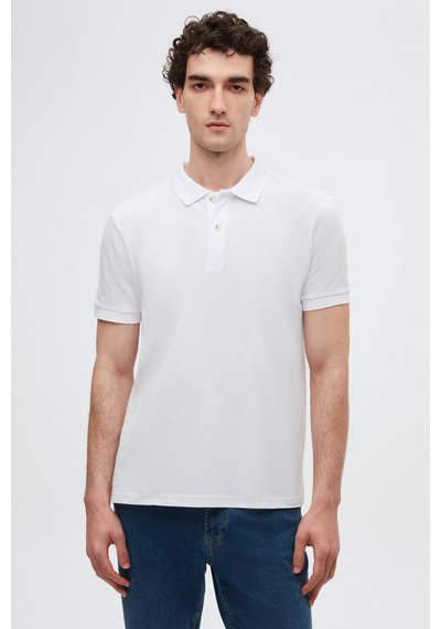 D's Damat Ds Damat Regular Fit Açık Turkuaz/kayısı/beyaz Pike Dokulu %100 Pamuk Polo Yaka T-shirt 6hc14ortbn510 Z192