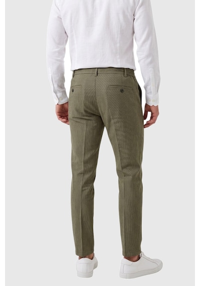 Rizzup Erkek Slim Fit Çizgili Haki Kumaş Pantolon İpli Esnek Bel Likralı Spor Pantolon 2700240