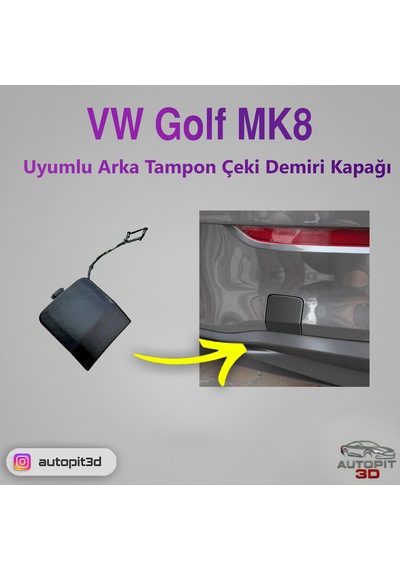 Vw Golf Mk8 Arka Tampon Çeki Demiri Kapağı