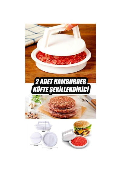 2x Hamburger Ve Köfte Şekillendirici Kalıp Aparatı 2 Adet No Color