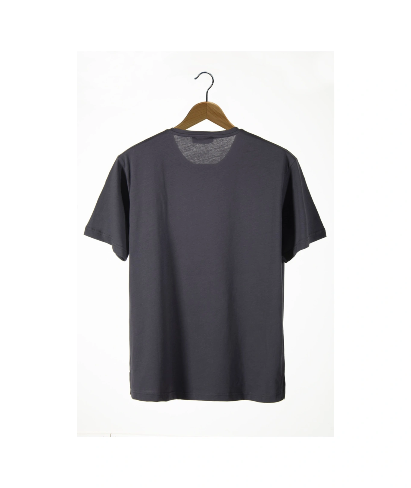 Veaven Unisex Antrsit Iskambil Kağıdı Bisiklet Yaka Oversize Basic Pamuklu T-shirt Gri