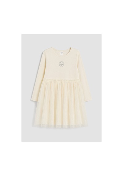 LC Waikiki Alıta Cıty Farkıyla Lcw Kids Ekru Düz Kız Çocuk Elbise Ekru - 928249910 Ekru