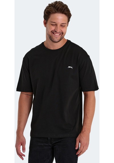 Slazenger KAISER IN Oversize Erkek Oversıze Siyah Tişört