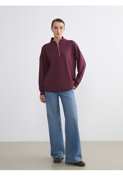 Lcw Comfort Mürdüm Dik Yaka Kadın Sweatshirt