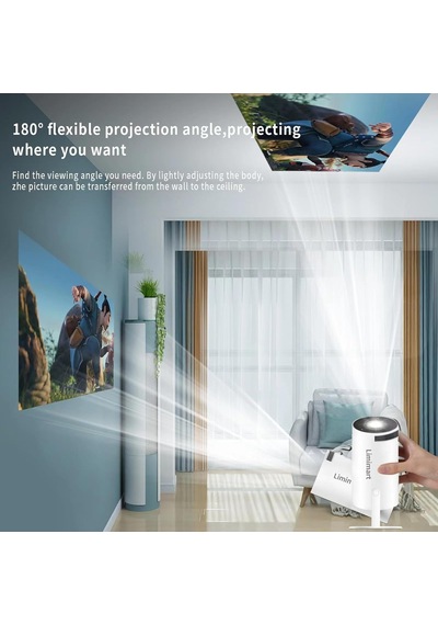 Ayrex Limimart 5g Wifi Projektör, 4k Destek, 130 '' Ekranlı 5.0 Bluetooth Hoparlör, Otomatik Keystone Düzeltme, Andr