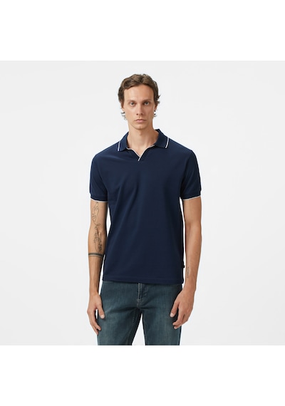 Nautica Erkek Lacivert Classic Fit Polo Yaka T-shirt Düz K55346t Lacivert