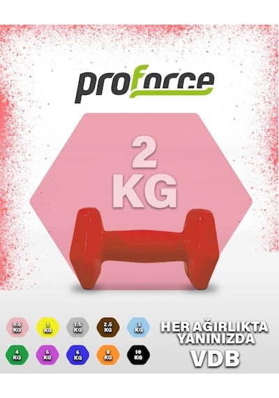 Vdb Dışı Vinil Kaplı Içi Çelik Döküm Ağırlık Dambıl 2 Kg -tek Ade