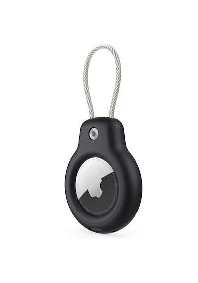 Buff Tagsafe Rope Steel Taşınabilir Anahtarlık Apple Uyumlu AirTag Kılıf Black