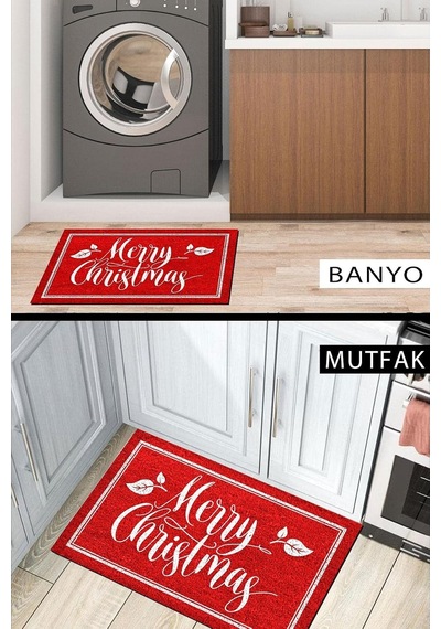 Tr Dekoratif Kapı Önü Paspas, Dış Mekan/ev İçi/banyo/mutfak/yatak Odası/giriş Paspasları Noel Süslü Yılbaş Diğer