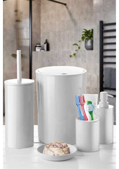 Flores 5'li Banyo Seti - Beyaz-7368