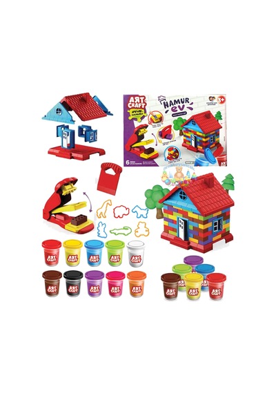 Oyun Hamuru Ev Set Oyuncak İnşaat Serisi 840 Gr Hamur Şekiller