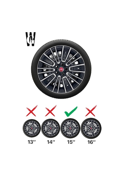 Fiat Egea Urban 15 İnç Jant Kapağı 4 Adet Siyah Gri C119