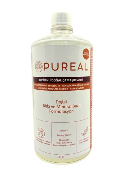Pureal Oksijenli Doğal Çamaşır Suyu 1 Lt Tekli