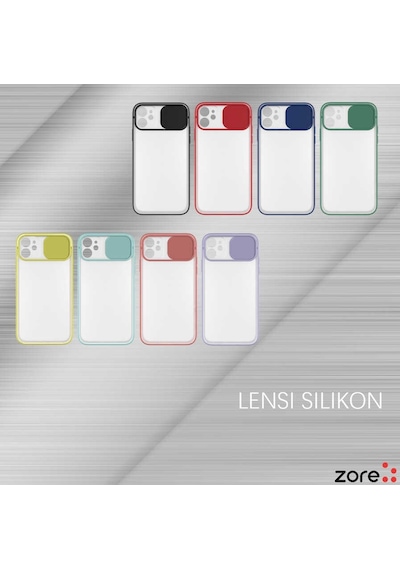Noktaks - Apple Uyumlu iPhone 11 - Kılıf Slayt Sürgülü Arkası Buzlu Lensi Kapak - Lila