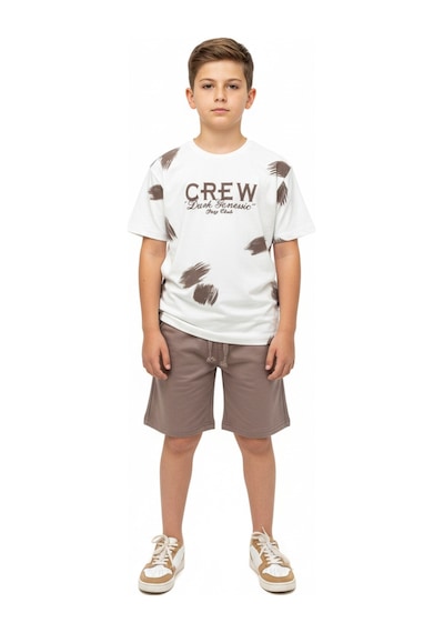 Toontoy Kids Toontoy Erkek Çocuk 2'li Crew Yazı Baskılı Şortlu Takım Koyu Kahverengi Toontoy Kids Toontoy Erkek Çocuk 2'li Crew Yazı Baskılı Şortlu Takım Koyu Kahverengi