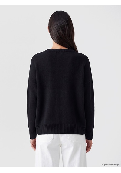 LC Waikiki Lc Waıkıkı Siyah Oversize Kadın Kalın Triko Kazak