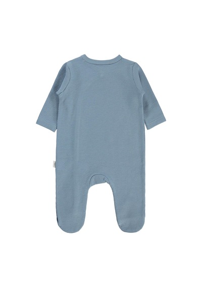 Civil Baby Roketler Baskılı 1-9 Ay Tulum - Mavi Buz Mavi