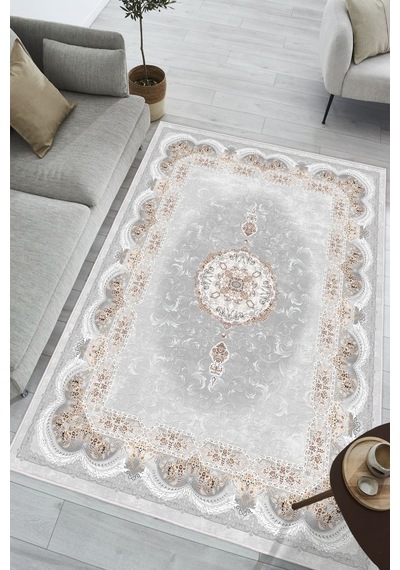 Modern Makinede Yıkanabilir Kaydırmaz Leke Tutmaz Salon Halı Oturma Odası Halı Mutfak Halı Ve Yolluk Açık Gri