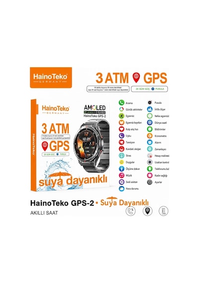 Hainoteko GPS-2 Akıllı Saat + 3 Kordonlu (Distribütör Garantili)