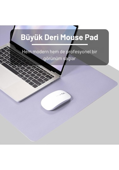 Black Deer Pu Deri Mouse Pad Dikişli Kenar Dayanıklı Büyük Boy Çi