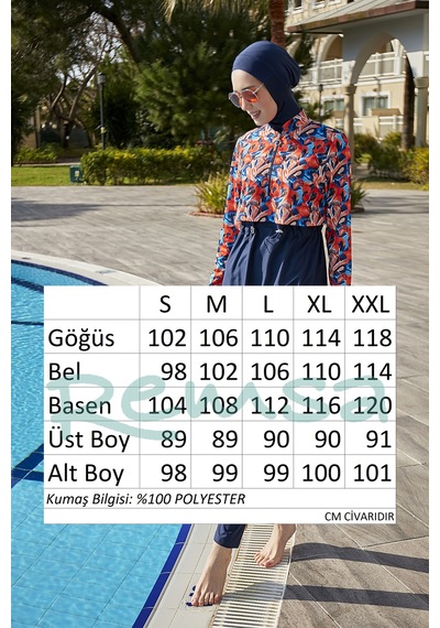 Remsa Mayo Remsa Tam Kapalı Tesettür Mayo R113 Batik Siyah