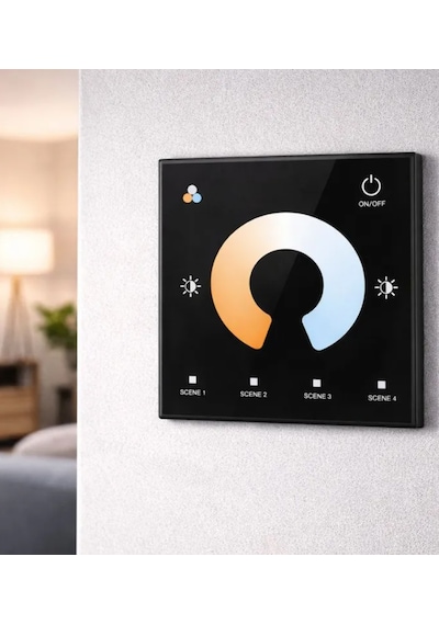 Tw2 1 Zone Cct Duvar Tipi Dokunmatik Kontrol Paneli - Led Dimmer Ve Renk Sıcaklığı Ayarlayıcı