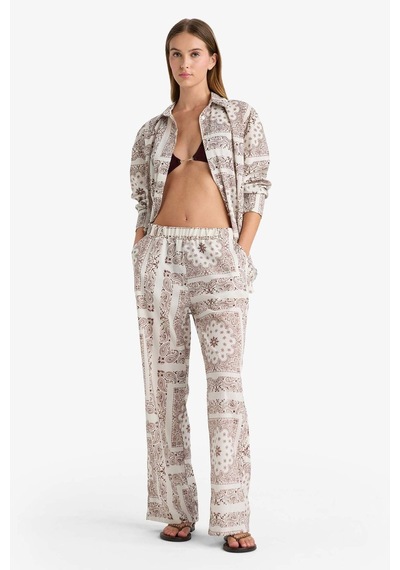 Defacto Regular Fit Şal Desenli Plaj Pantolonu-fall İn Love F8336ax25hsbn166 Kahve