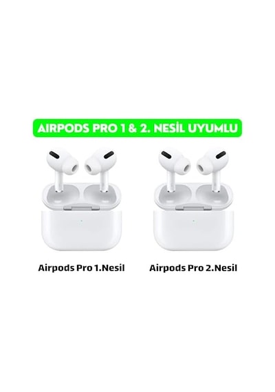 Pro Ve Pro 2.nesil Uyumlu Anc Delikli Silikon Kulaklık Uçları S,m,l Ve 3'ü 1 Arada Bluetooth Kulaklık Temizleme Kalemi Seti Beyaz