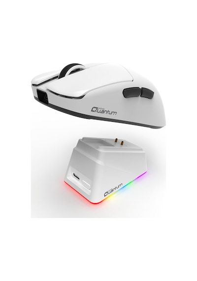 Quantum Gaming Fluxmouse G13 Pro 1000hz Paw3311 Rgb Şarj İstasyonlu 22.000 Dpı Kablosuz Beyaz Gaming Mouse