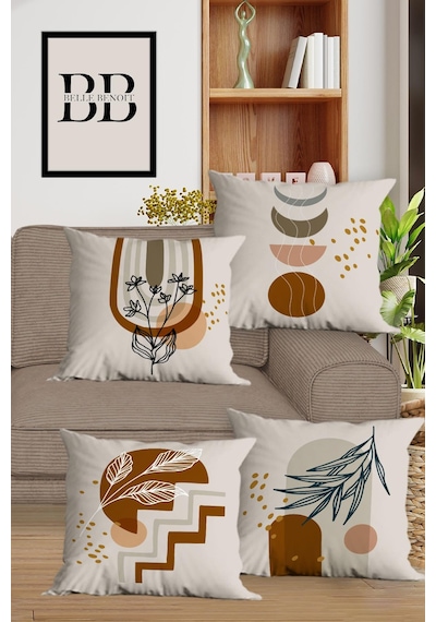 Belle Benoit Baskılı Runner & Koltuk Kırlent Kılıfı Set Desen43