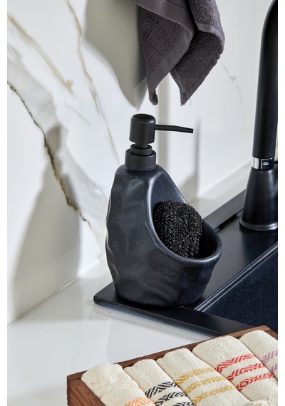 Cooker 180 Ml Seramik Süngerlikli Sıvı Sabunluk Ckr3558 Siyah