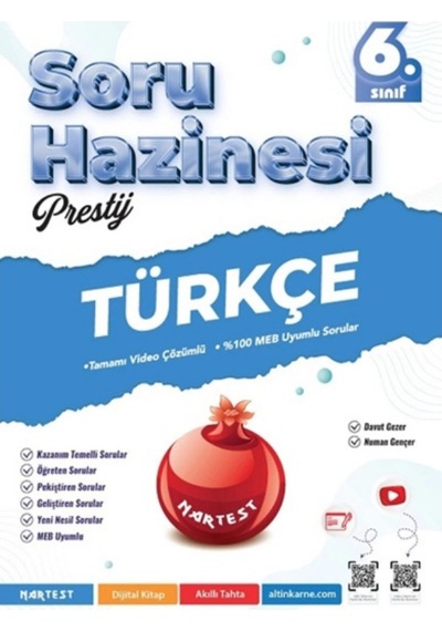 Nartest Yayınları 6. Sınıf Prestij Matematik, Fen Bilimleri, Türkçe, Sosyal Bilgiler Soru Hazinesi 4 Kitap