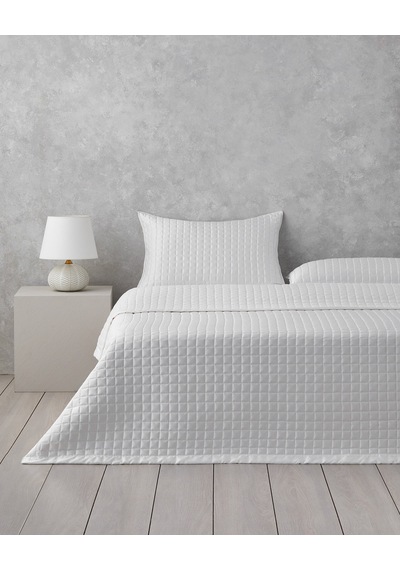 English Home Splendor Saten Çift Kişilik Yatak Örtüsü Takımı 200x220 Cm Beyaz Beyaz