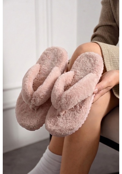 Kadın Peluş Parmak Arası Ev Terliği Yumuşak Tabanlı Açık Burunlu Kışlık Rahat Günlük Konforlu Panduf Pembe Kadın Peluş Parmak Arası Ev Terliği Yumuşak Tabanlı Açık Burunlu Kışlık Rahat Günlük Konforlu Panduf Pembe
