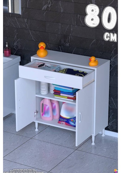 Emir 80 Cm Çok Amaçlı 1 Çekmeceli 1 Kapaklı 1 Raflı 2 Bölmeli Dolap Beyaz Emir 80 Cm Çok Amaçlı 1 Çekmeceli 1 Kapaklı 1 Raflı 2 Bölmeli Dolap Beyaz