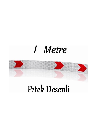 Yapışkanlı En 5 Cm 1 Metre Kırmızı Beyaz Petekli Ok Yönlendirme Reflektörlü Reflektif Şerit Bant