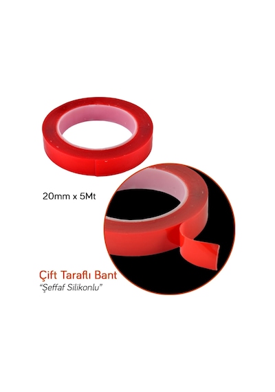 Carpi 20 Mm x 5 Mt Çift Taraflı Silikonlu Bant Şeffaf Br6570175