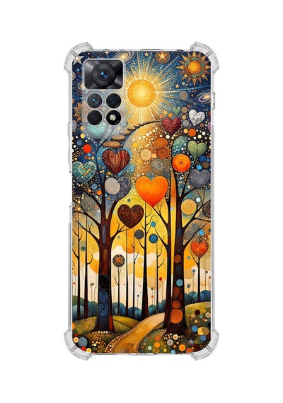 Printify Redmi Note 11 İle Uyumlu Düşlerin Dansı Serisi Yıldız Yolculuğu Tasarımlı Uv Baskılı Köşe Korumalı Antişok Kılıf Şeffaf