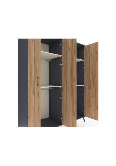Kronos Gardrop 4 Raflı 4 Kapaklı 4 Askılı 176x59x221 Antrasit-çam/aytaşı Beyaz Kronos Gardrop 4 Raflı 4 Kapaklı 4 Askılı 176x59x221 Antrasit-çam/aytaşı Beyaz