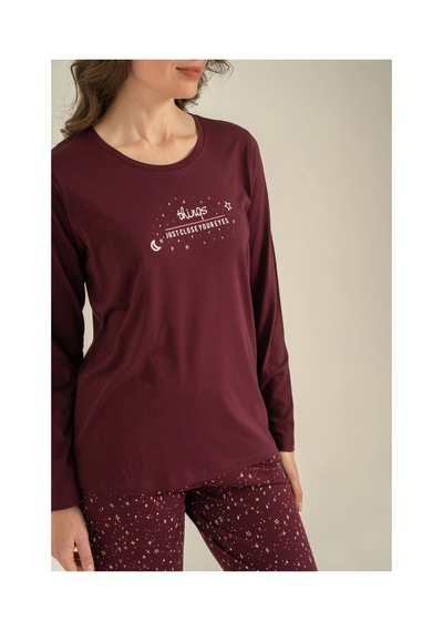Angbutik Arnetta Ar3774-s Kadın Uzun Kollu Pijama Takım MÜRDÜM