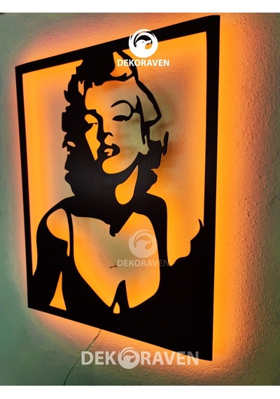 Marilyn Monroe Led Işıklı Ahşap Tablo (523524667)