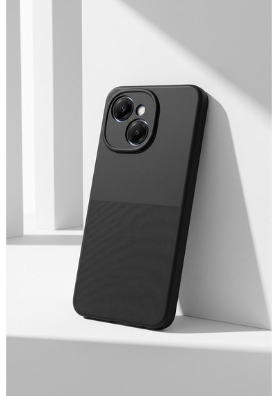 Tecno Spark 40c / Pop 10 Pro Uyumlu Kamera Korumalı Silikon Telefon Kılıfı Darbe Emici İçi Kadife Tırtıklı Kaymaz Yüzeyli Yumuşak Kılıf-54284 Siyah