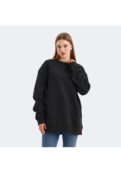 Slazenger VADIM Oversize Kadın Oversıze Siyah Sweatshirt