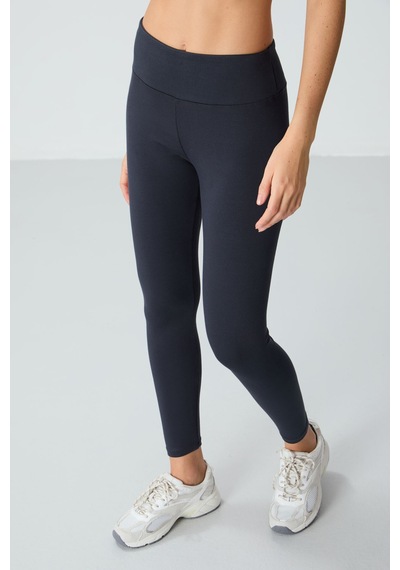 Tommylife Antrasit Yüksek Bel Termal Slim Fit Dar Paça Kadın Tayt - 94577 Antrasit